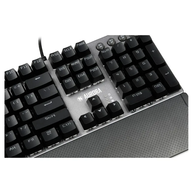 iBOX Aurora K-3 IKGMK3 hõbedane juhtmega mehaaniline QWERTY 108-klahviline klaviatuur, RGB-taustvalgustus, randmetugi, USB, Windowsile