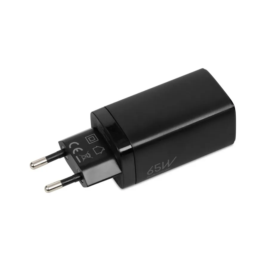 iBOX C-65 ILUC65B 65W must universaalne GaN USB-C ja USB-A siseruumilaadija (3x USB, AC toiteallikas, 100–240V, kaabel komplektis) – 9