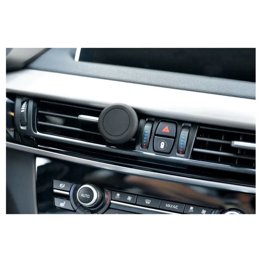 iBox H-8 ICH8 must plastikust passiivne autotelefoni hoidik ventilatsiooniavasse, horisontaalne/vertikaalne, põrutuskindel – 4