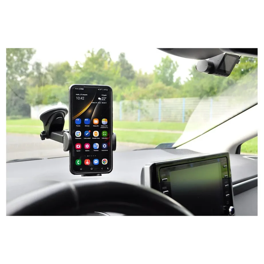 iBox ICH9 H-9 must plastikust autokinnitus nutitelefonile, iminapaga, horisontaalne/vertikaalne, põrutuskindel – 3