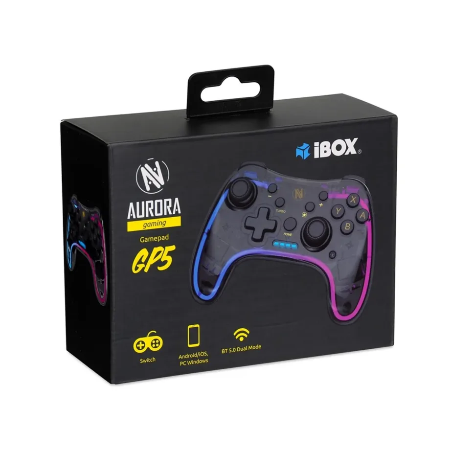 iBox IGP5 must Bluetooth analoog/digitaal mängupult 20 nupu ja vibratsiooniga Androidile, Nintendo Switchile, PC-le ja iOS-ile – 2