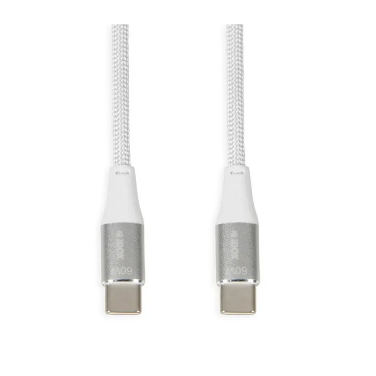 iBOX IKUTC2W 2 m valge tekstiilpunutisega USB-C – USB-C 60W kaabel