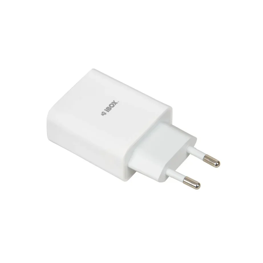 iBOX ILUC36W C-36 valge 20W GaN kiirlaadijaga seinalaadija USB-C PD 3.0 ja USB-A, universaalne, komplektis USB-C kaabel – 7
