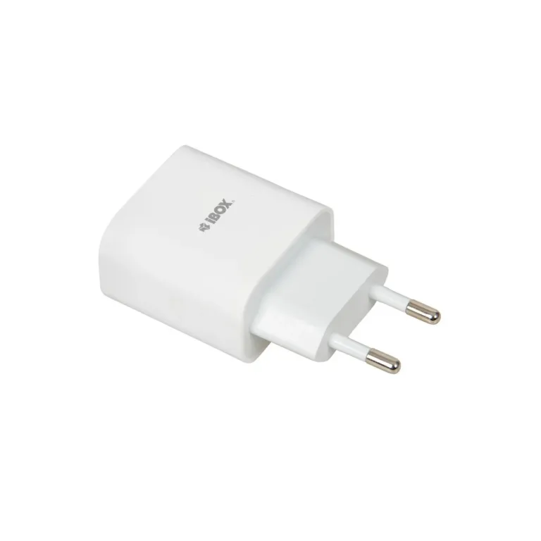 iBOX ILUC37W C-37 20W valge GaN USB-C seinalaadija, PD 3.0 kiirlaadimise, turvakaitsete ja USB-C/Lightning kaabliga