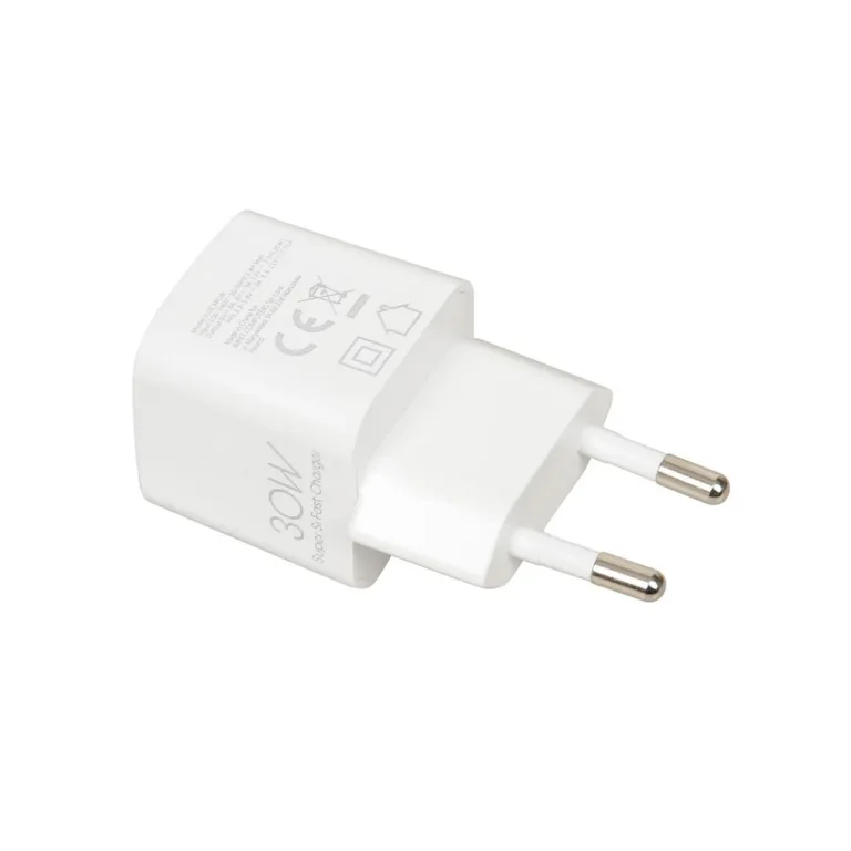 IBOX ILUC38CW 30W USB-C PD 3.0 valge seinalaadija, QuickCharge, universaalne, 1 USB-C port ja USB-C/USB-C kaabel kaasas