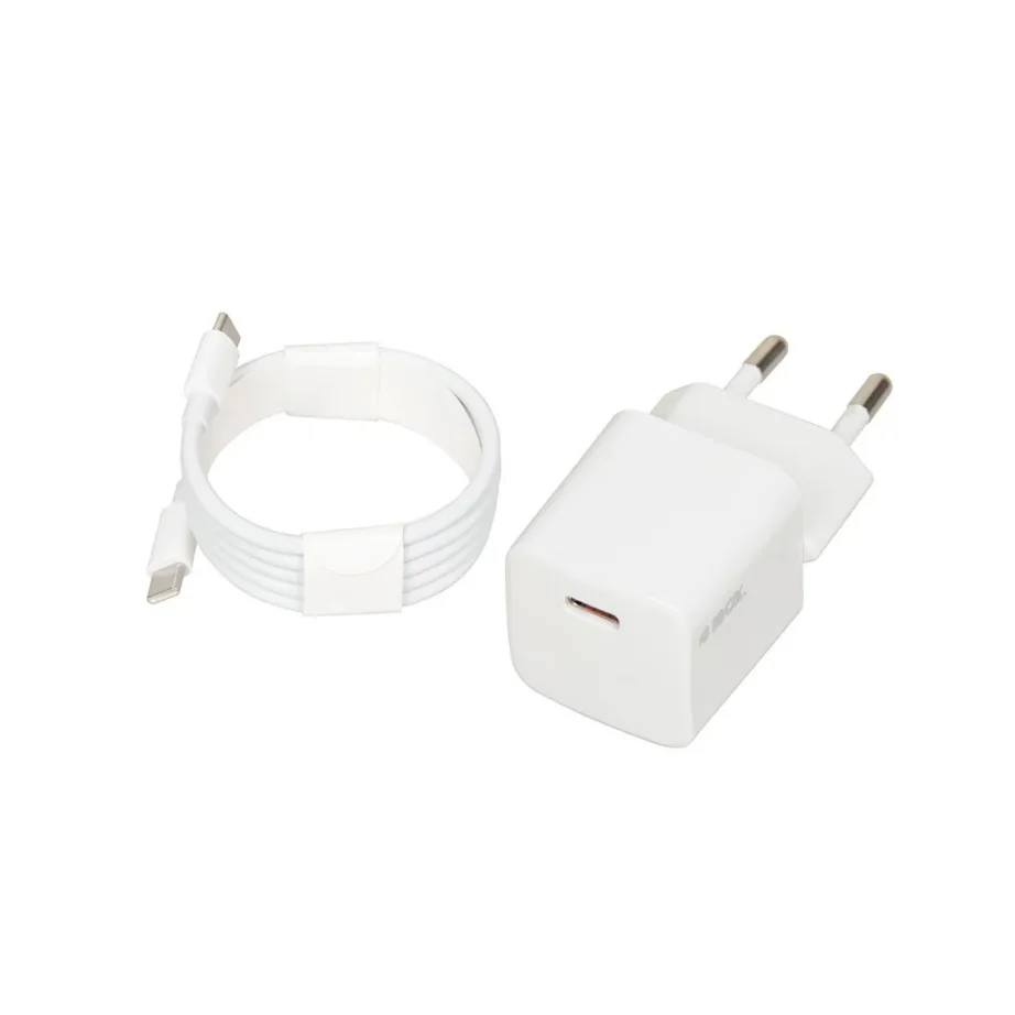 IBOX ILUC38CW 30W USB-C PD 3.0 valge seinalaadija, QuickCharge, universaalne, 1 USB-C port ja USB-C/USB-C kaabel kaasas