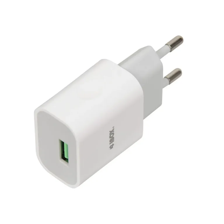 iBOX ILUC41W 2,4A 12W valge USB seinalaadija, 1x USB-A port ja 1 m microUSB-kaabel, universaalne kasutus
