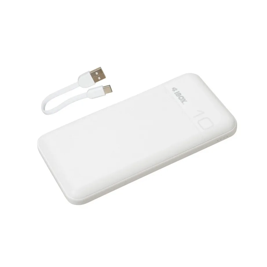 iBOX IPB10 10000 mAh valge Li-Ion kiirlaadimisega akupank USB-C ja USB-A, 20W, 144x74x15 mm – 13