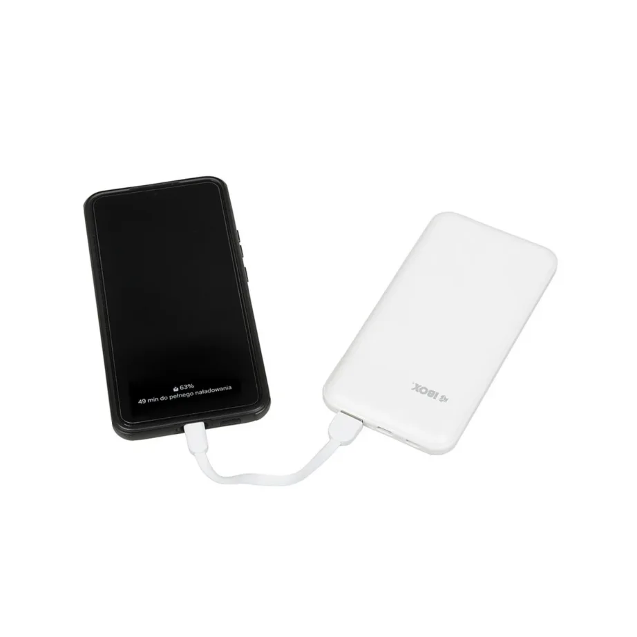iBOX IPB10 10000 mAh valge Li-Ion kiirlaadimisega akupank USB-C ja USB-A, 20W, 144x74x15 mm – 14