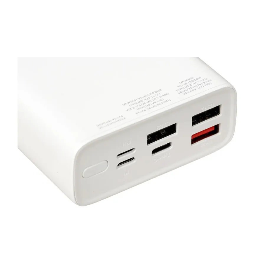 iBOX IPB20 20000 mAh valge kaasaskantav akupank USB-C/USB-A/Micro-USB/Lightning pesadega nutiseadmete laadimiseks – 7
