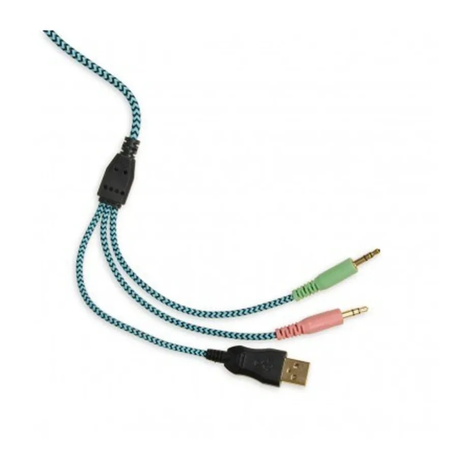 iBox SHPIX8MV X8 2,2 m juhtmega binauraalne mänguripeakomplekt mikrofoniga, must/sinine, sinise LED-taustvalgustusega – 6