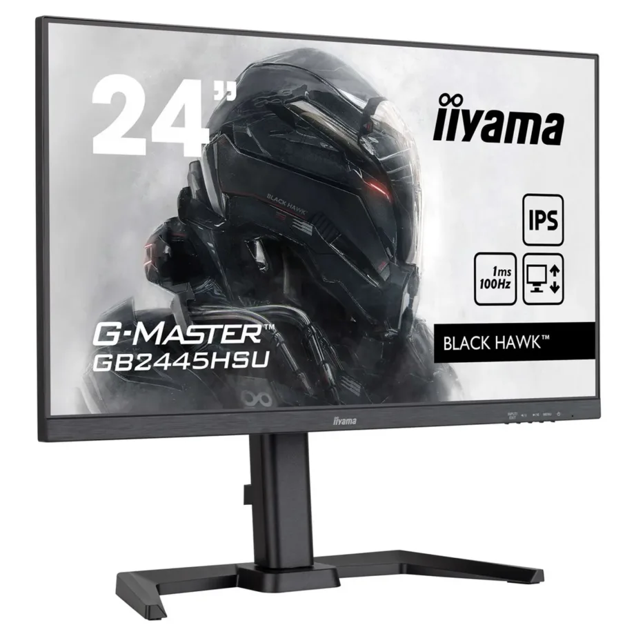 iiyama G-MASTER GB2445HSU-B2 23,8″ IPS 100 Hz Full HD mängumonitor, 1 ms, 300 cd/m², must, reguleeritav jalg, kõlarid – 2