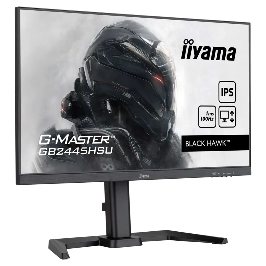 iiyama G-MASTER GB2445HSU-B2 23,8″ IPS 100 Hz Full HD mängumonitor, 1 ms, 300 cd/m², must, reguleeritav jalg, kõlarid – 3