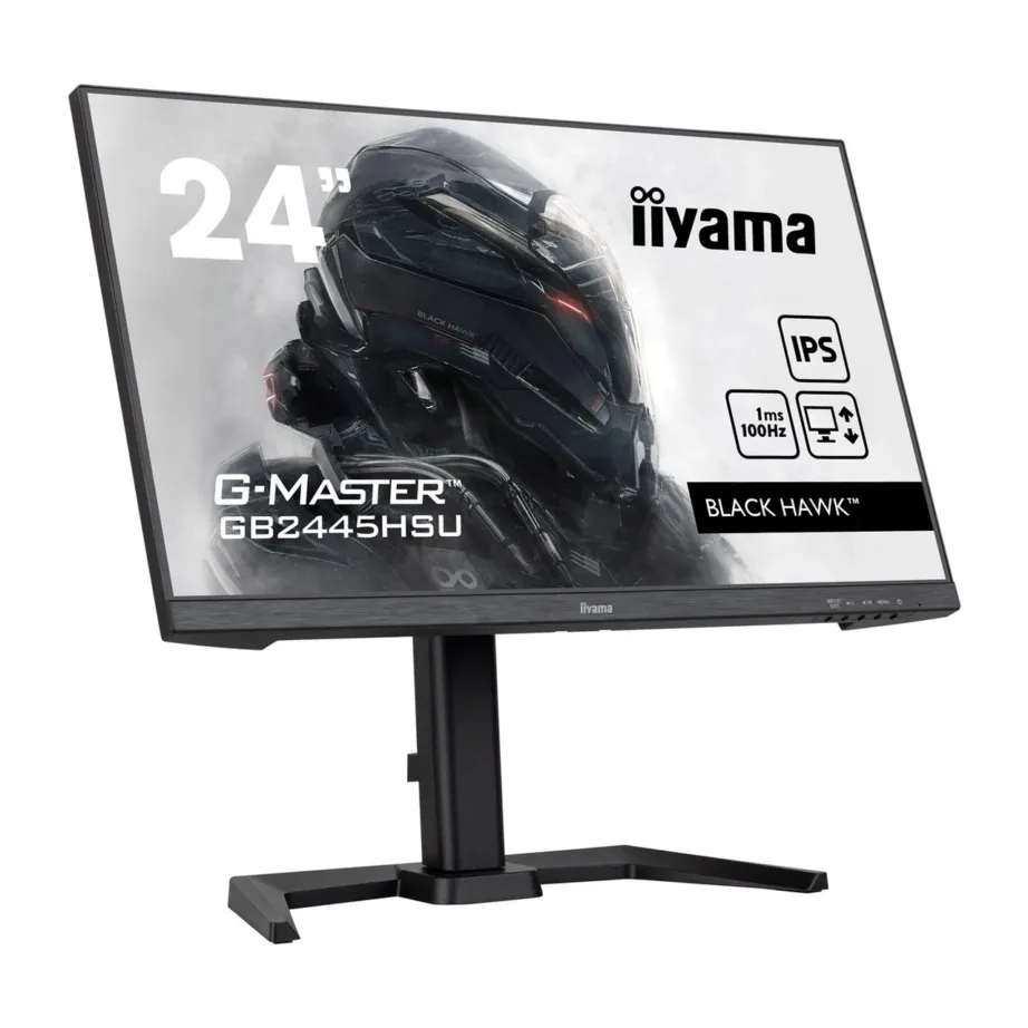 iiyama G-MASTER GB2445HSU-B2 23,8″ IPS 100 Hz Full HD mängumonitor, 1 ms, 300 cd/m², must, reguleeritav jalg, kõlarid – 4