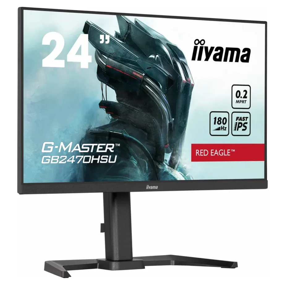 iiyama G-MASTER GB2470HSU-B6 23.8″ 180Hz IPS Full HD must LCD-gamingmonitor, kõrguse reguleerimine, kõlarid, HDMI/DisplayPort/USB – 8