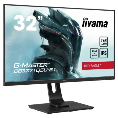 iiyama G-MASTER GB3271QSU-B1 31,5" 165Hz WQHD IPS matt mängurimonitor FreeSync Premium, 1 ms, kõrguse- ja kallutusreguleerimine, sisseehitatud kõlarid, must