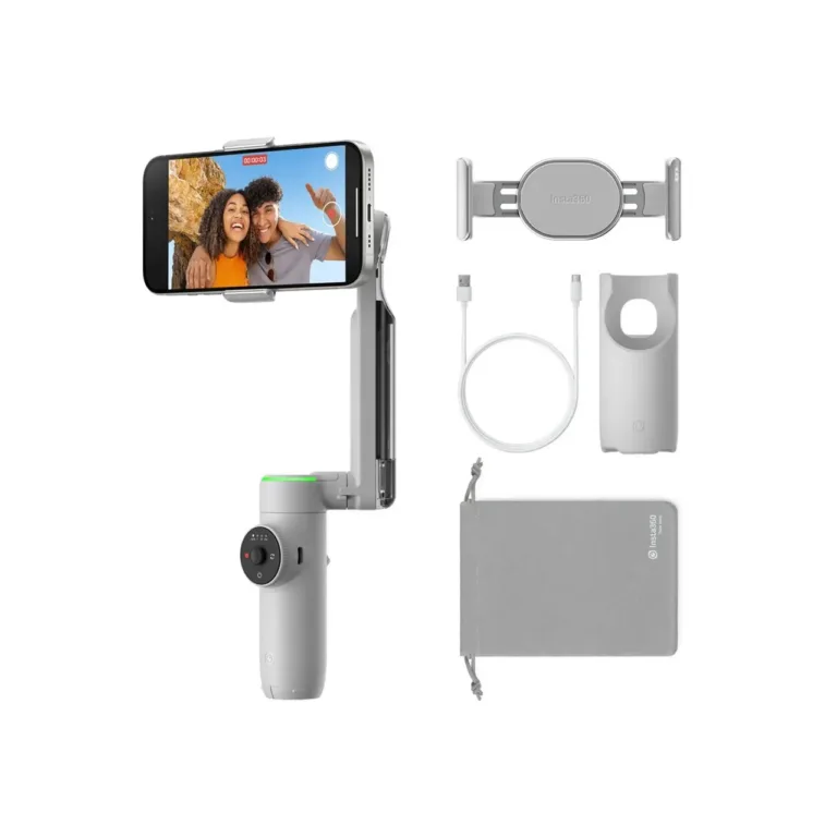 Insta360 Flow Pro CINSABQB_Flow203 hall kokkupandav nutitelefoni stabilisaator, 3-teljeline mootoriga, 0,3 kg kandevõime, 21,5 cm maksimaalne kõrgus