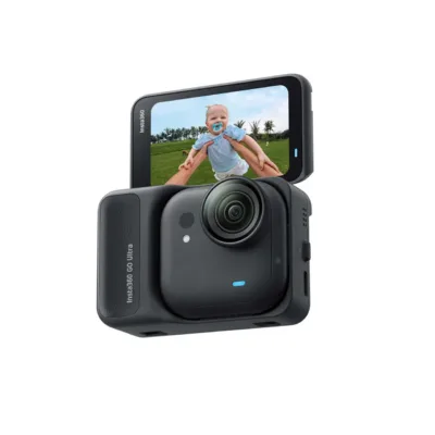 Insta360 GO Ultra Bundle Midnight Black 4K60fps tegevuskaamera, 1450 mAh aku, puuteekraan, USB-C, Wi-Fi, Bluetooth 5.4, iOS/Android ühilduvusega