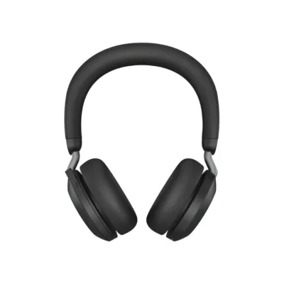 Jabra Evolve2 75 197 g must juhtmevaba ja juhtmega binauraalne peakomplekt USB-C, Bluetooth 5.2, laadimisaluse ja kandekotiga, aktiivse mürasummutuse ja 24-tunnise kõneajaga, MS Teamsi sertifikaadiga