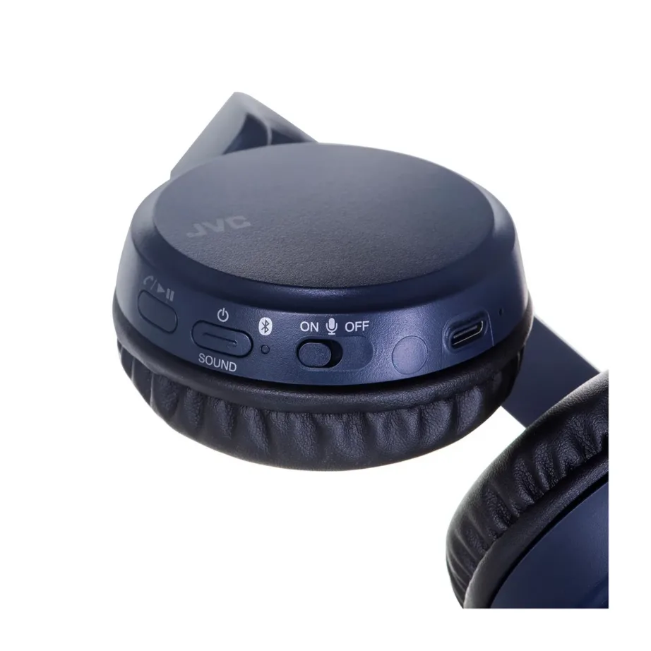 JVC HAS-36WAU 35 h sinised Bluetooth 5.2 kõrvaklapid mikrofoniga, 157 g, USB-laadimine – 5