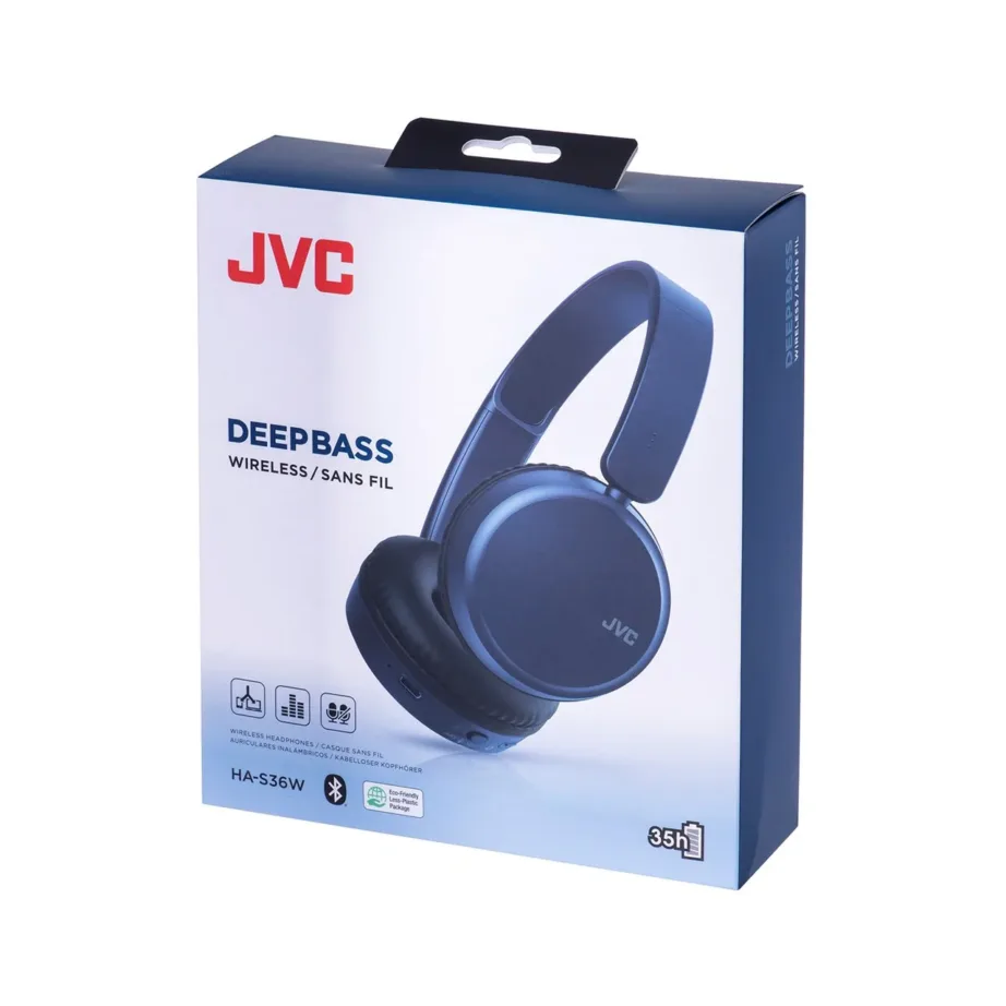 JVC HAS-36WAU 35 h sinised Bluetooth 5.2 kõrvaklapid mikrofoniga, 157 g, USB-laadimine – 8