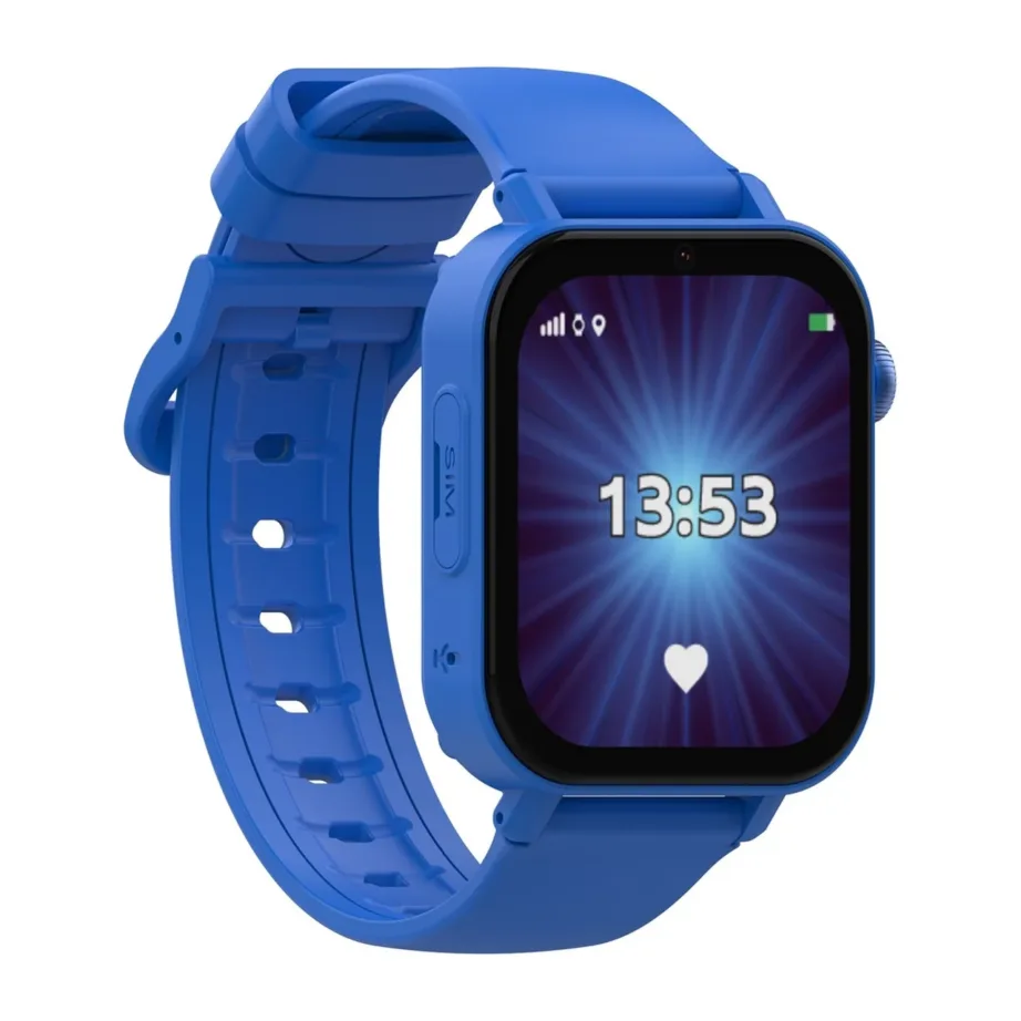 KiDiZ KIDI KW_M_CNCT_R 4G 1,85″ sinine laste nutikell, GPS, videokõne, IP67, NanoSIM, silikoonrihm – 4