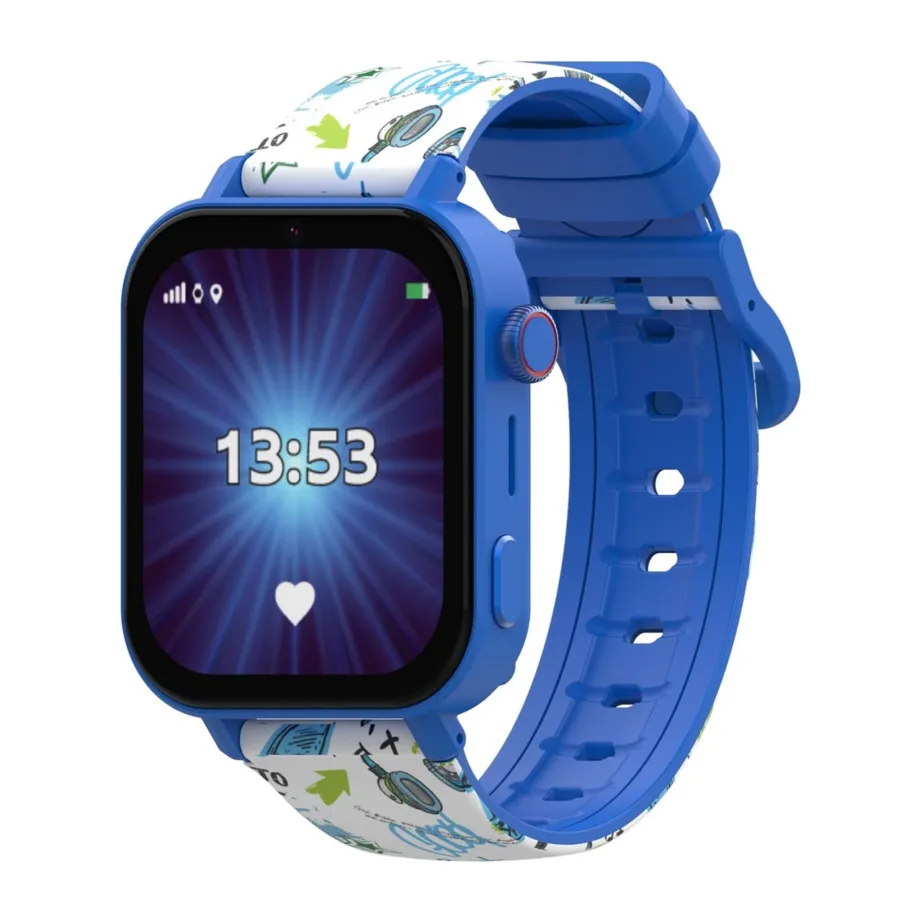 KiDiZ KIDI KW_M_CNCT_R 4G 1,85″ sinine laste nutikell, GPS, videokõne, IP67, NanoSIM, silikoonrihm