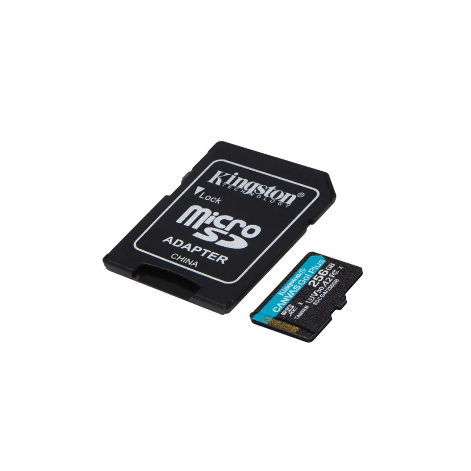 Kingston Canvas Go Plus Gen4 256GB microSDXC UHS-I U3 V30 A2 mälukaart 200MB/s koos SD-adapteriga – 3
