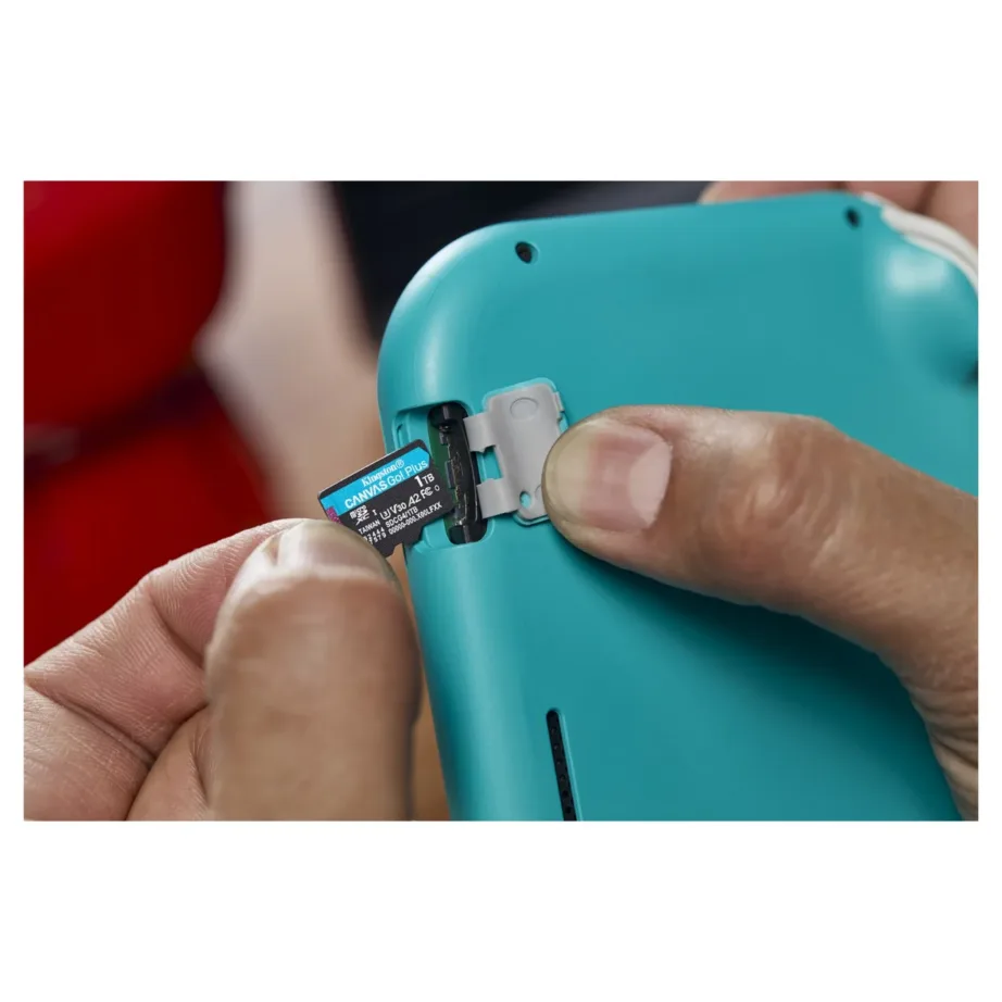 Kingston Canvas Go Plus Gen4 SDCG4/1TB 1TB microSDXC kaart 200MB/s V30 U3 A2 must/türkiis koos SD-adapteriga – 5