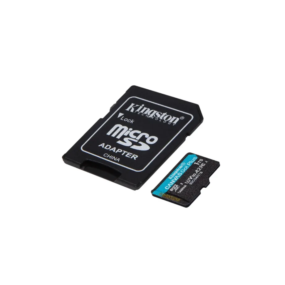 Kingston Canvas Go Plus Gen4 SDCG4/1TB 1TB microSDXC kaart 200MB/s V30 U3 A2 must/türkiis koos SD-adapteriga – 8