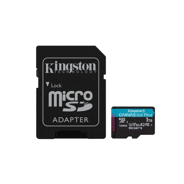 Kingston Canvas Go Plus Gen4 SDCG4/1TB 1TB microSDXC kaart 200MB/s V30 U3 A2 must/türkiis koos SD-adapteriga