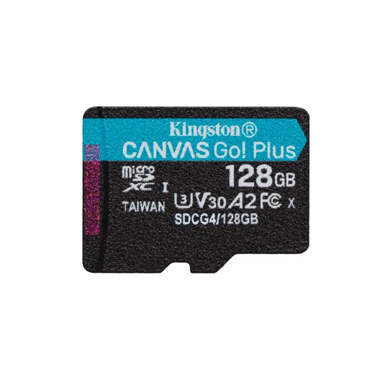 Kingston Canvas Go Plus SDCG4/128GBSP 128GB microSDXC UHS-I U3/V30/A2 mälukaart 200MB/s ilma adapterita