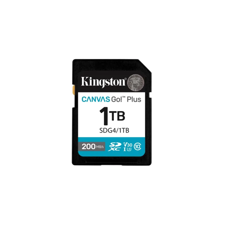 Kingston Canvas Go! Plus SDG4/1TB 1TB 200MB/s UHS-I U3 V30 SDXC mälukaart, must