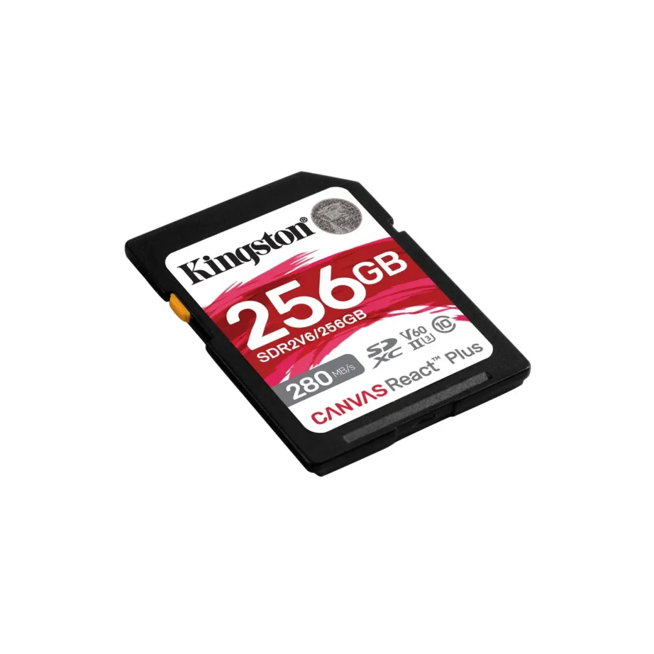 Kingston Canvas React Plus SDR2V6/256GB 256GB UHS-II V60 SDXC mälukaart 280 MB/s lugemis- ja 150 MB/s kirjutamiskiirusega – 4