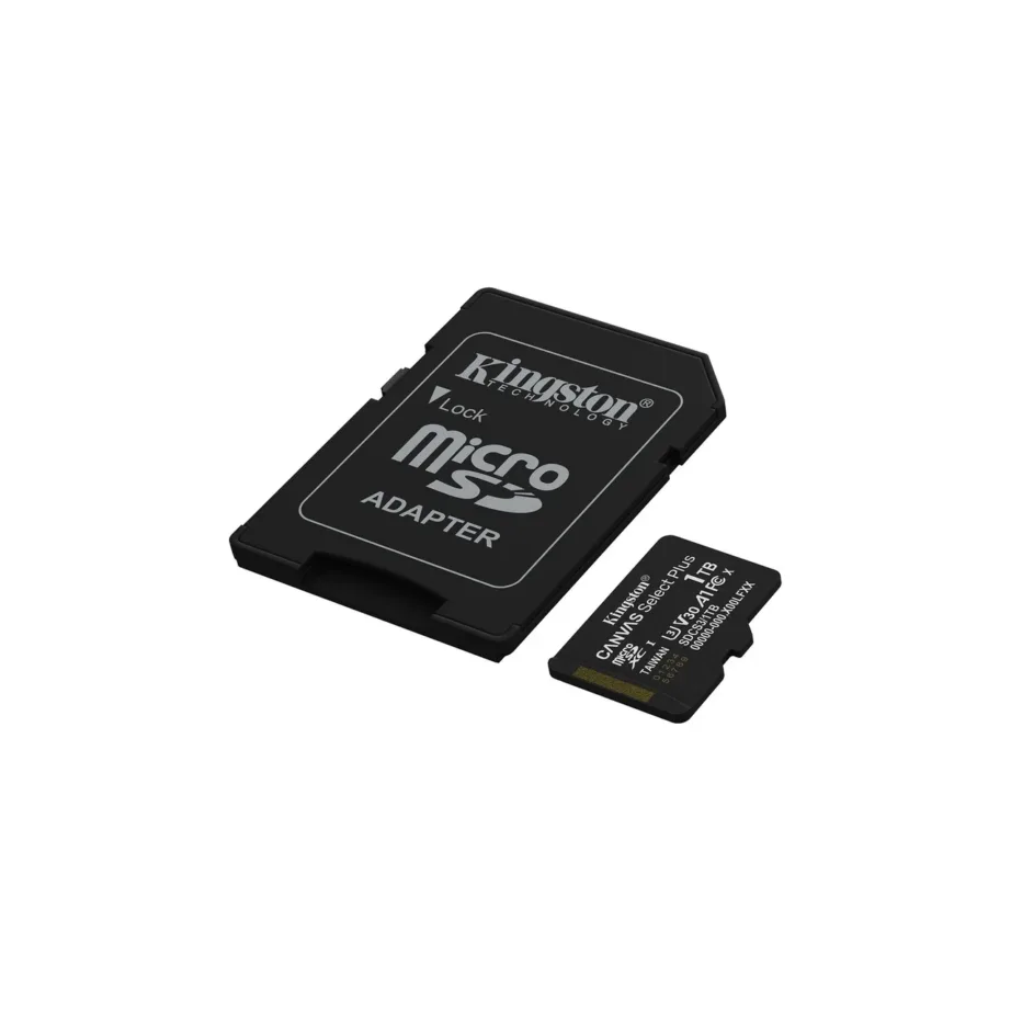 Kingston Canvas Select Plus Gen3 SDCS3/1TB 1TB microSDXC kaart 150 MB/s A1 UHS-I V30 + SD-adapter, must – 10