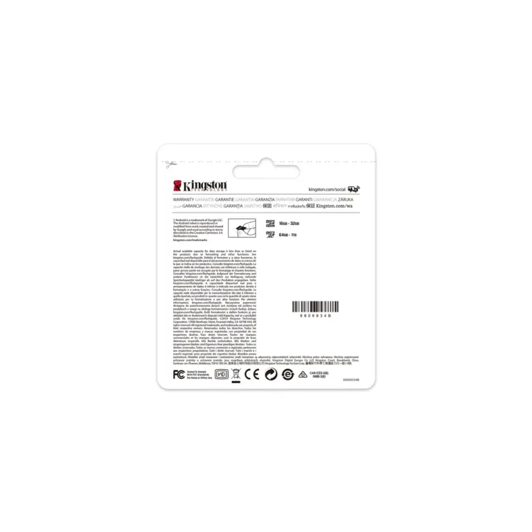 Kingston Canvas Select Plus SDCS2/128GBSP 128GB microSDXC UHS-I Class 10 A1 U1 V10 must Android-seadmete mälukaart ilma adapterita