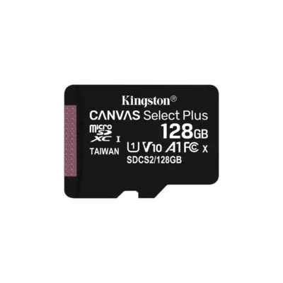 Kingston Canvas Select Plus SDCS2/128GBSP 128GB microSDXC UHS-I Class 10 A1 U1 V10 must Android-seadmete mälukaart ilma adapterita