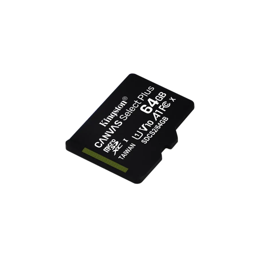 Kingston Canvas Select Plus SDCS2/64GBSP 64GB microSDXC UHS-I U1 V10 mälukaart, 100 MB/s, Androidile, ilma adapterita, must – 2