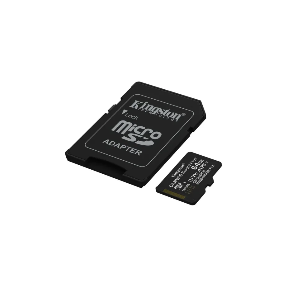 Kingston Canvas Select Plus SDCS3/64GB 64GB microSDXC UHS-I A1 100MB/s mälukaart SD-adapteriga must – 2