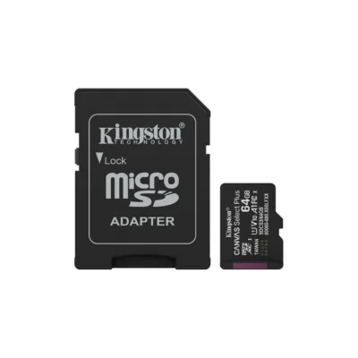 Kingston Canvas Select Plus SDCS3/64GB 64GB microSDXC UHS-I A1 100MB/s mälukaart SD-adapteriga must