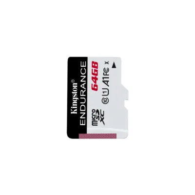 Kingston High Endurance SDCE/64GB 64GB microSD UHS-I Class 10 A1 veekindel mälukaart valge/must