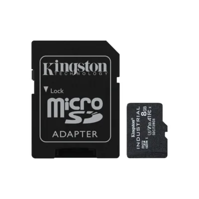 Kingston SDCIT2/8GB 8GB tööstuslik MicroSDHC UHS-I U3 V30 A1 Class 10 mälukaart, töötemperatuur -40–85°C, SD-adapteriga, must