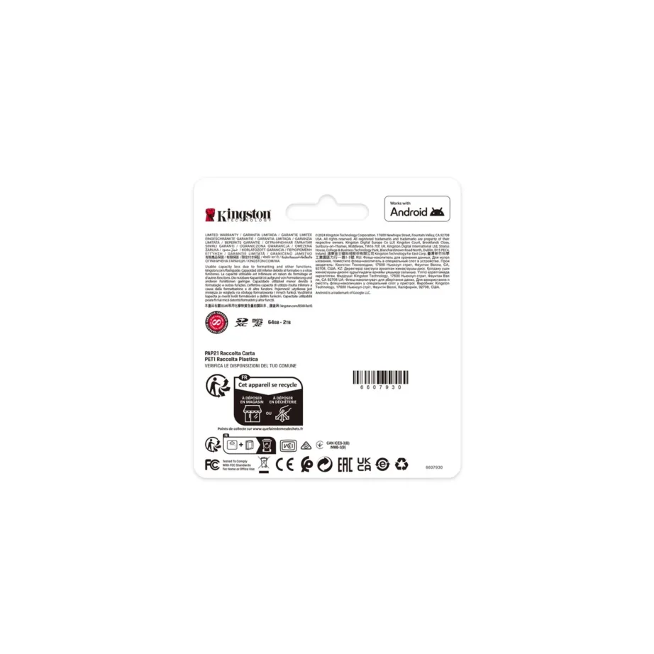 Kingston SDCS3/64GBSP 64GB microSDXC UHS-I A1 Class 10 V10 mälukaart 100 MB/s ilma adapterita – 6