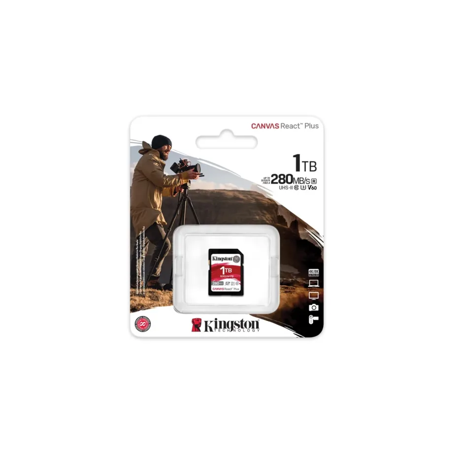 Kingston SDR2V6/1TB 1TB SDXC UHS-II V60 U3 280MB/s mälukaart professionaalseks 4K/Full HD salvestamiseks – 3