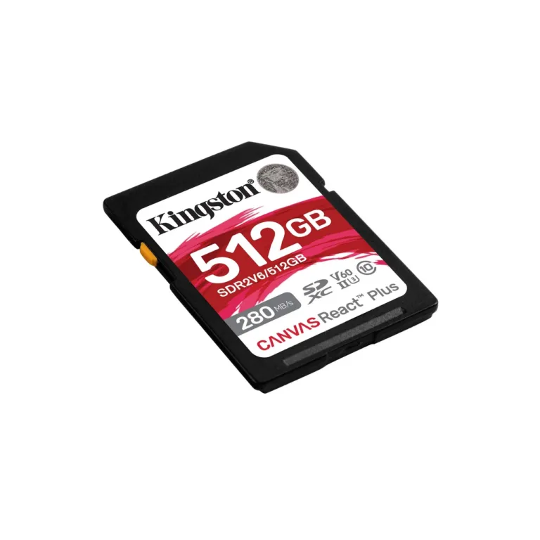Kingston SDR2V6/512GB 512GB SDXC UHS-II V60 U3 mälukaart 280MB/s lugemis- ja 150MB/s kirjutamiskiirusega, must