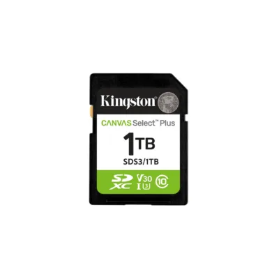 Kingston SDS3/1TB 1TB SDXC UHS-I U3 V30 mälukaart, 150MB/s lugemiskiirus, must/valge/roheline