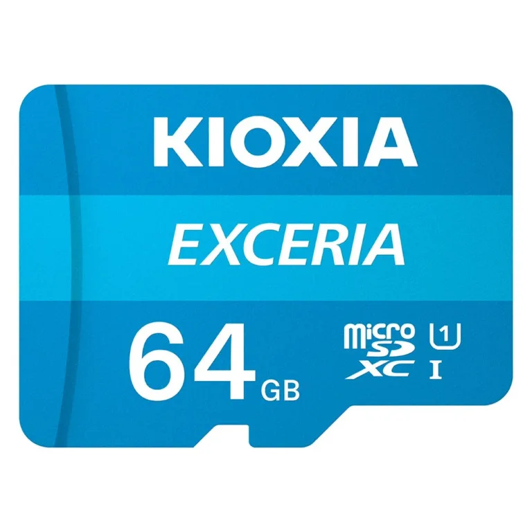 Kioxia Exceria LMEX1L064GG2 64 GB sinine microSDXC mälukaart UHS-I Class 10 U1, veekindel, röntgeni- ja põrutuskindel, 100 MB/s, SD-adapteriga
