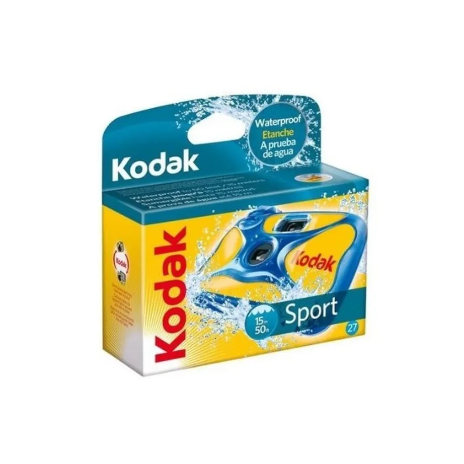 Kodak Ultra Sport 27 pildiga 35 mm ISO800 veekindel ühekordne kaamera (kollane/sinine, kuni 15 m vee all, mudel 8004707)