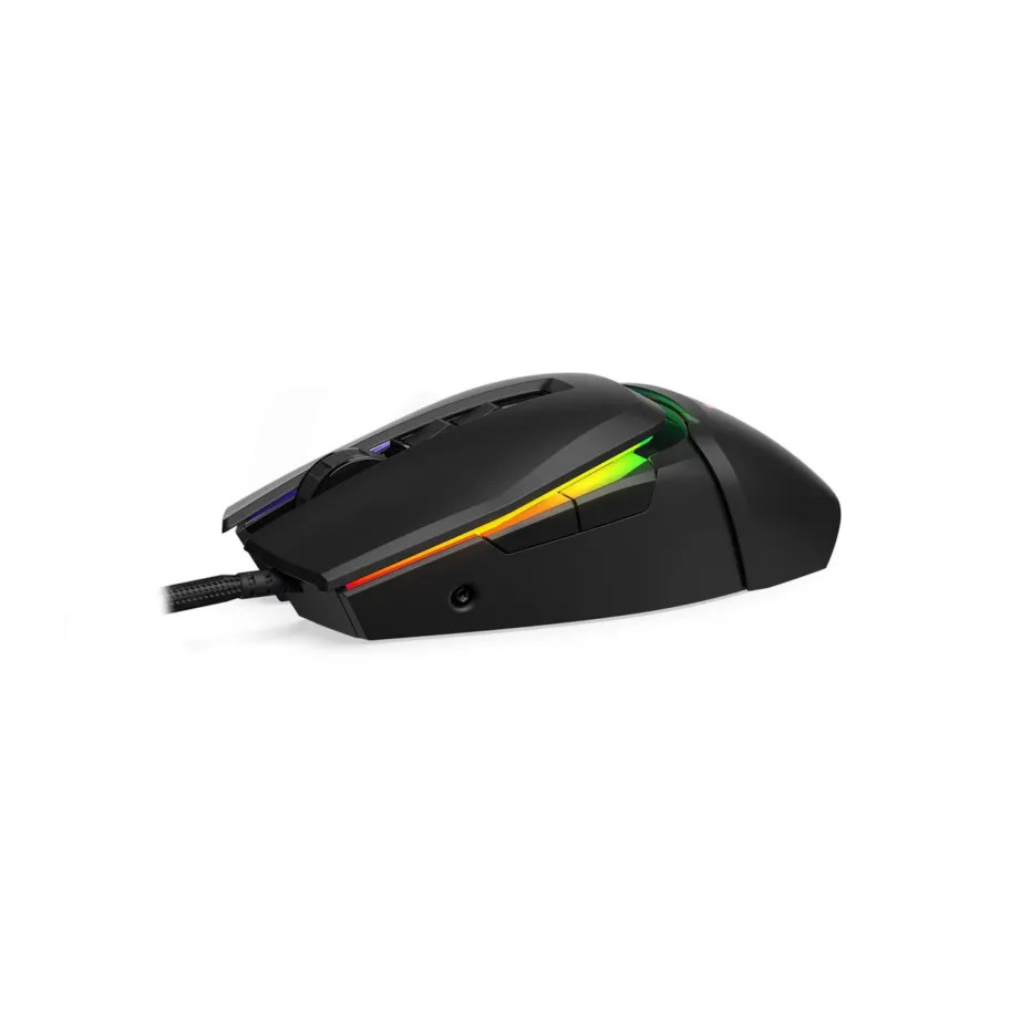 KRUX Bot KRX0115 must modulaarne 12800 DPI RGB juhtmega mängurihiir, 7 programmeeritavat nuppu, vahetatavad tagapaneelid, 121x67x40 mm, USB – 10