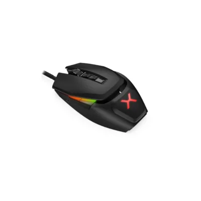KRUX Bot KRX0115 must modulaarne 12800 DPI RGB juhtmega mängurihiir, 7 programmeeritavat nuppu, vahetatavad tagapaneelid, 121x67x40 mm, USB
